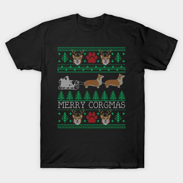 Funny Corgi Dog Lover Owner Corgi Ugly Christmas Sweater T-Shirt by mrsmitful01